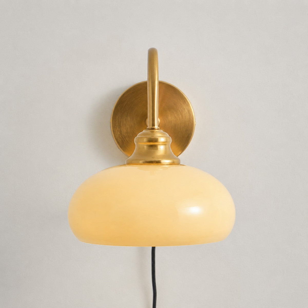 Modern Plug-In Wall Sconce with Glass Shade