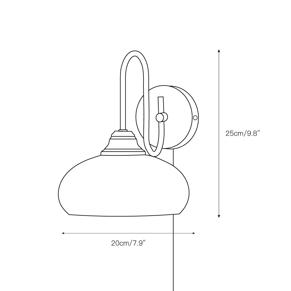 Modern Plug-In Wall Sconce with Glass Shade