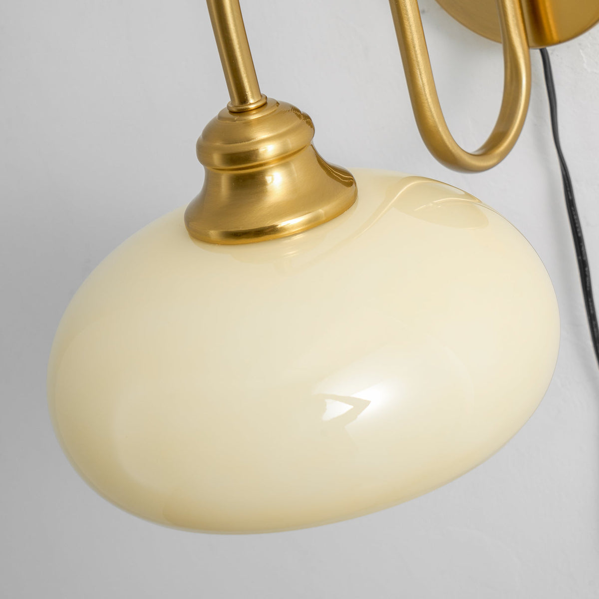 Modern Plug-In Wall Sconce with Glass Shade