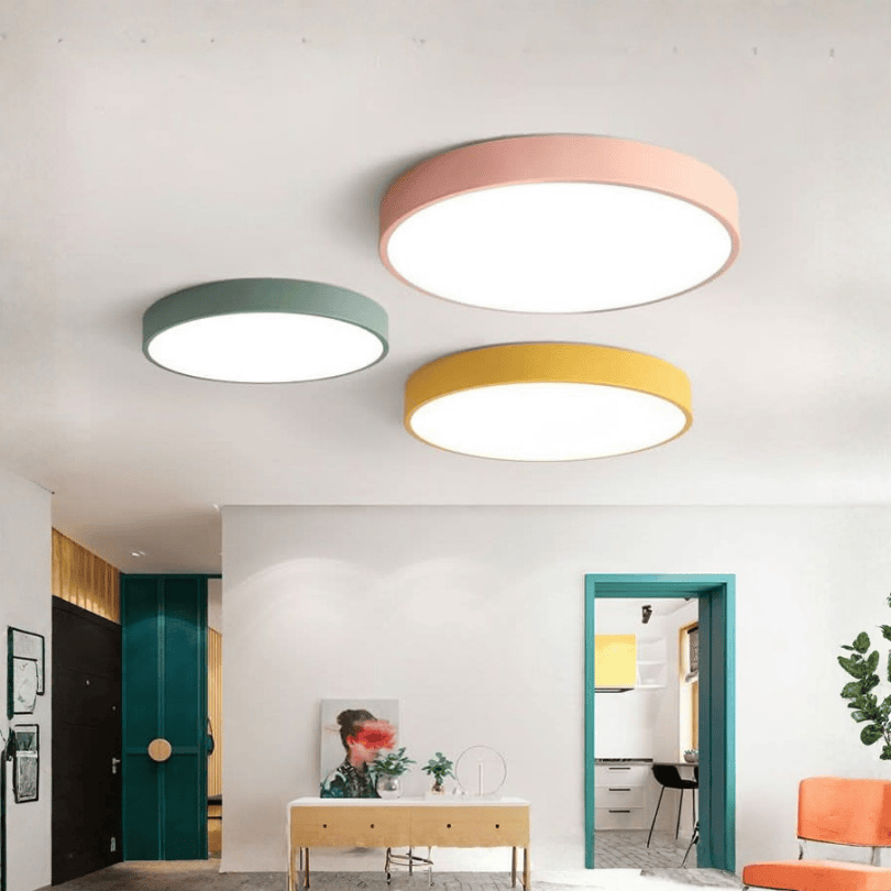 Modern Round LED Ceiling Light with Color Rim
