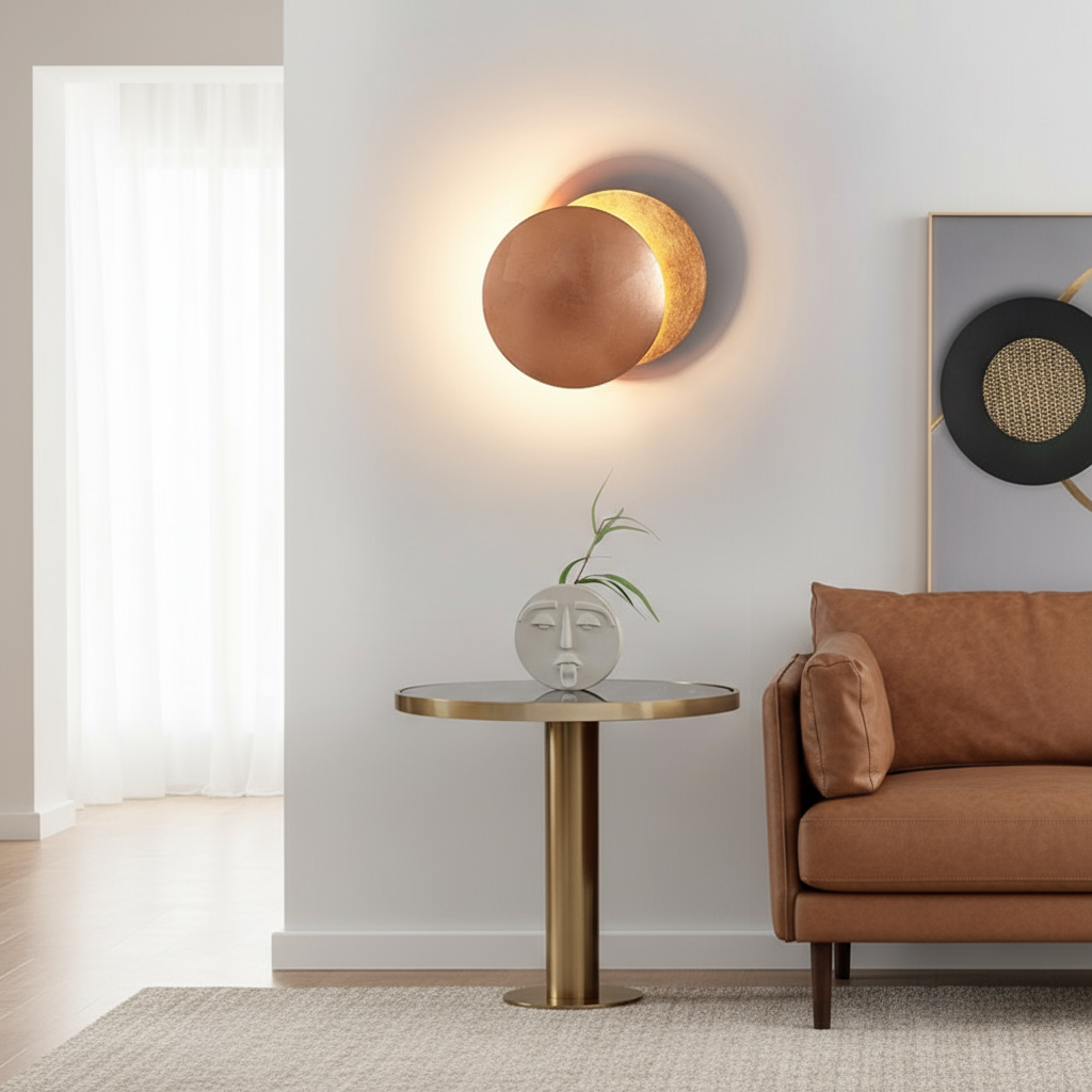 Modern Round LED Wall Light Eclipse Style