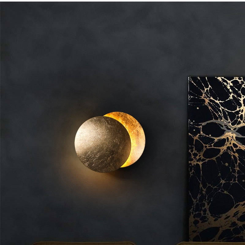 Modern Round LED Wall Light Eclipse Style