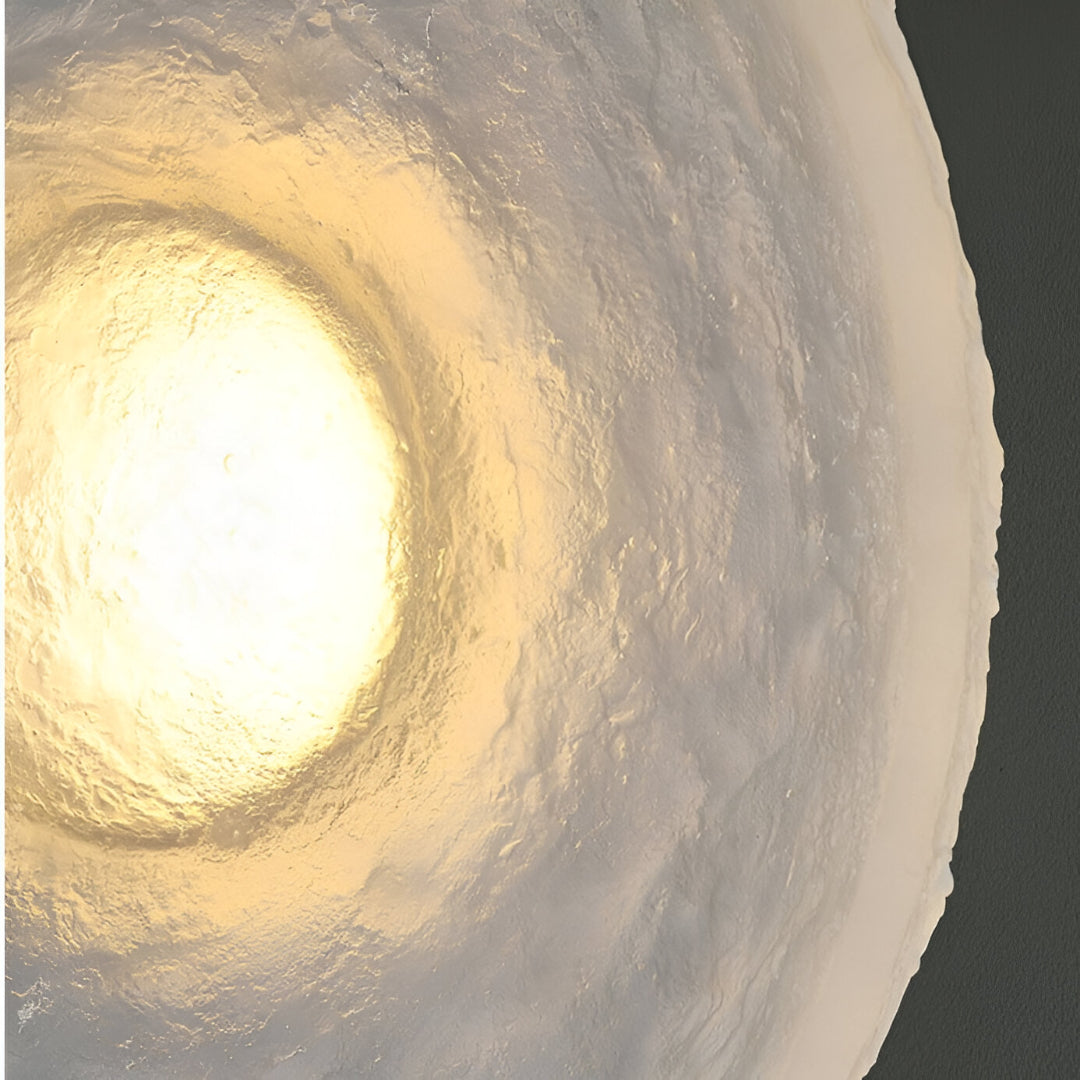 Modern Round Resin Wall Sconce with Halo Glow