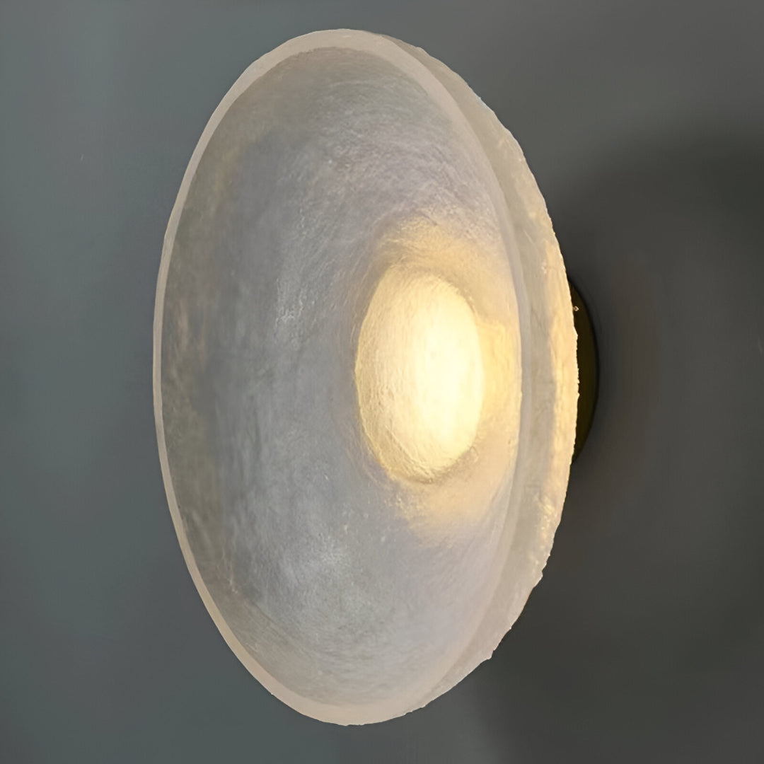 Modern Round Resin Wall Sconce with Halo Glow