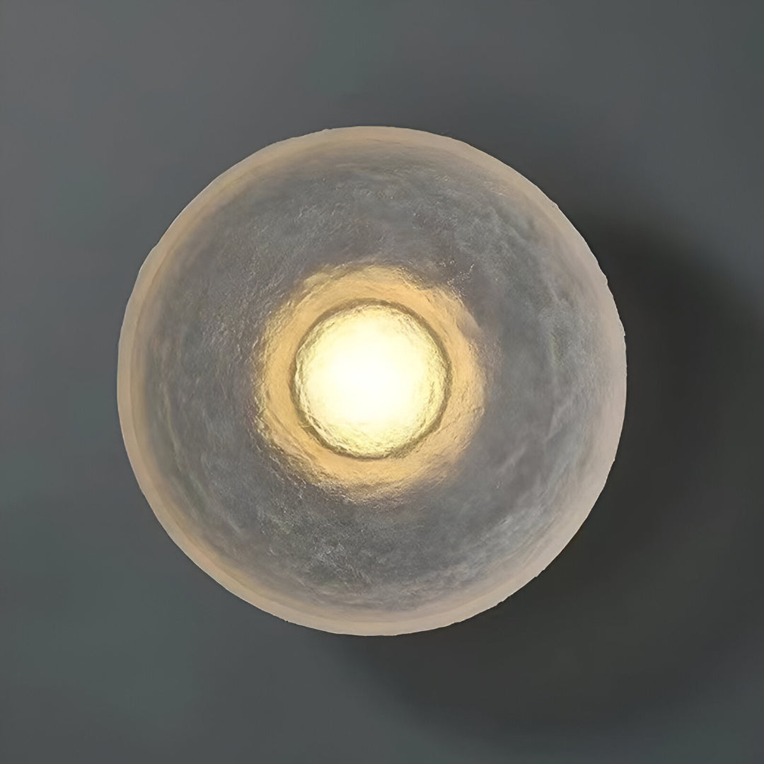Modern Round Resin Wall Sconce with Halo Glow