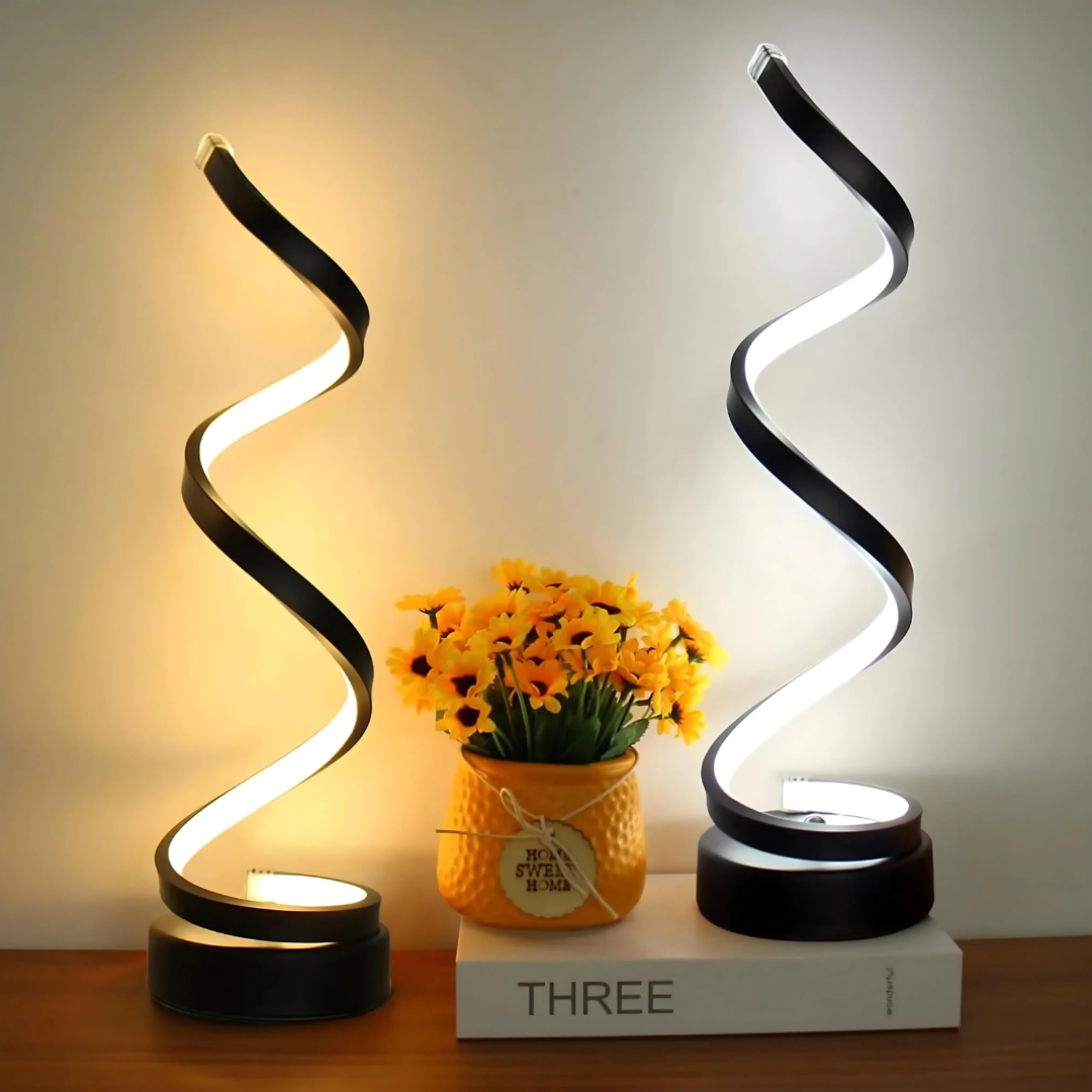 Modern Spiral LED Table Lamp with USB Power