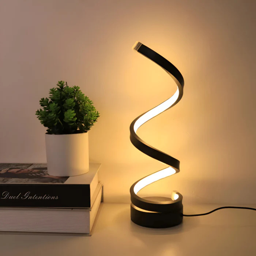 Modern Spiral LED Table Lamp with USB Power