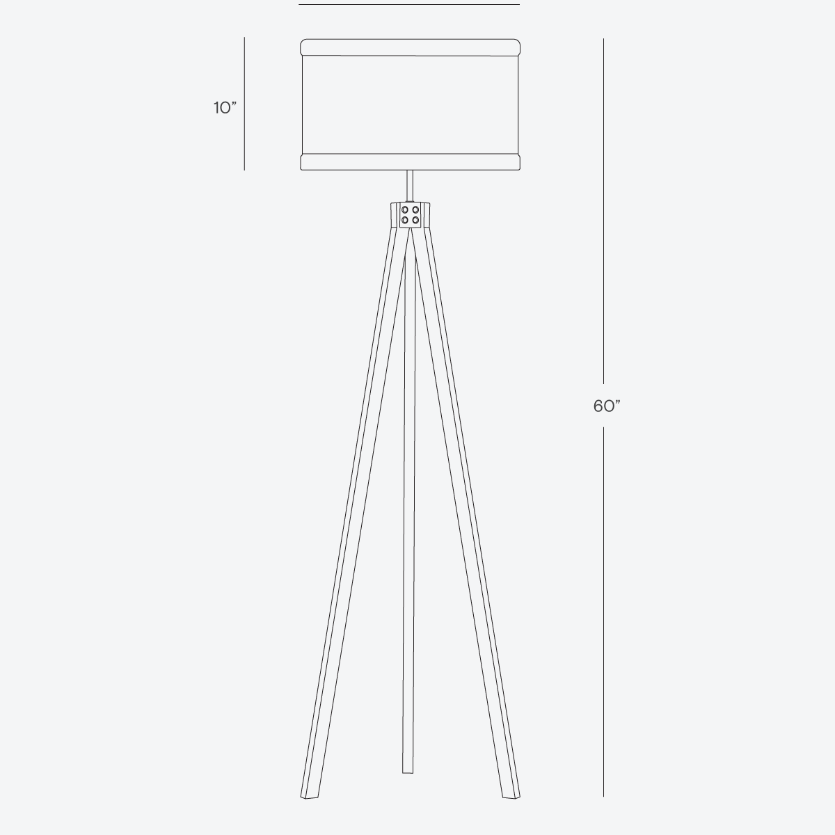 Modern Tripod Floor Lamp with Fabric Shade