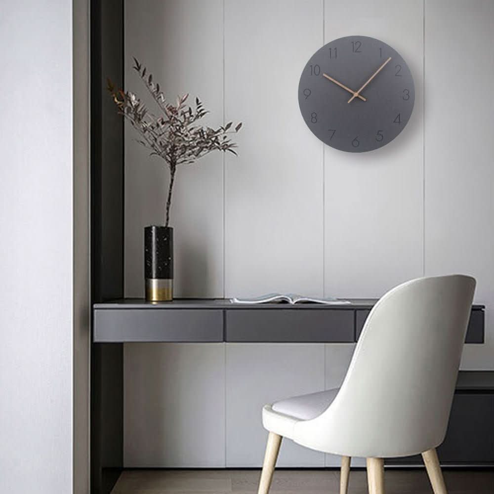 Modern Wood Wall Clock with Silent Movement