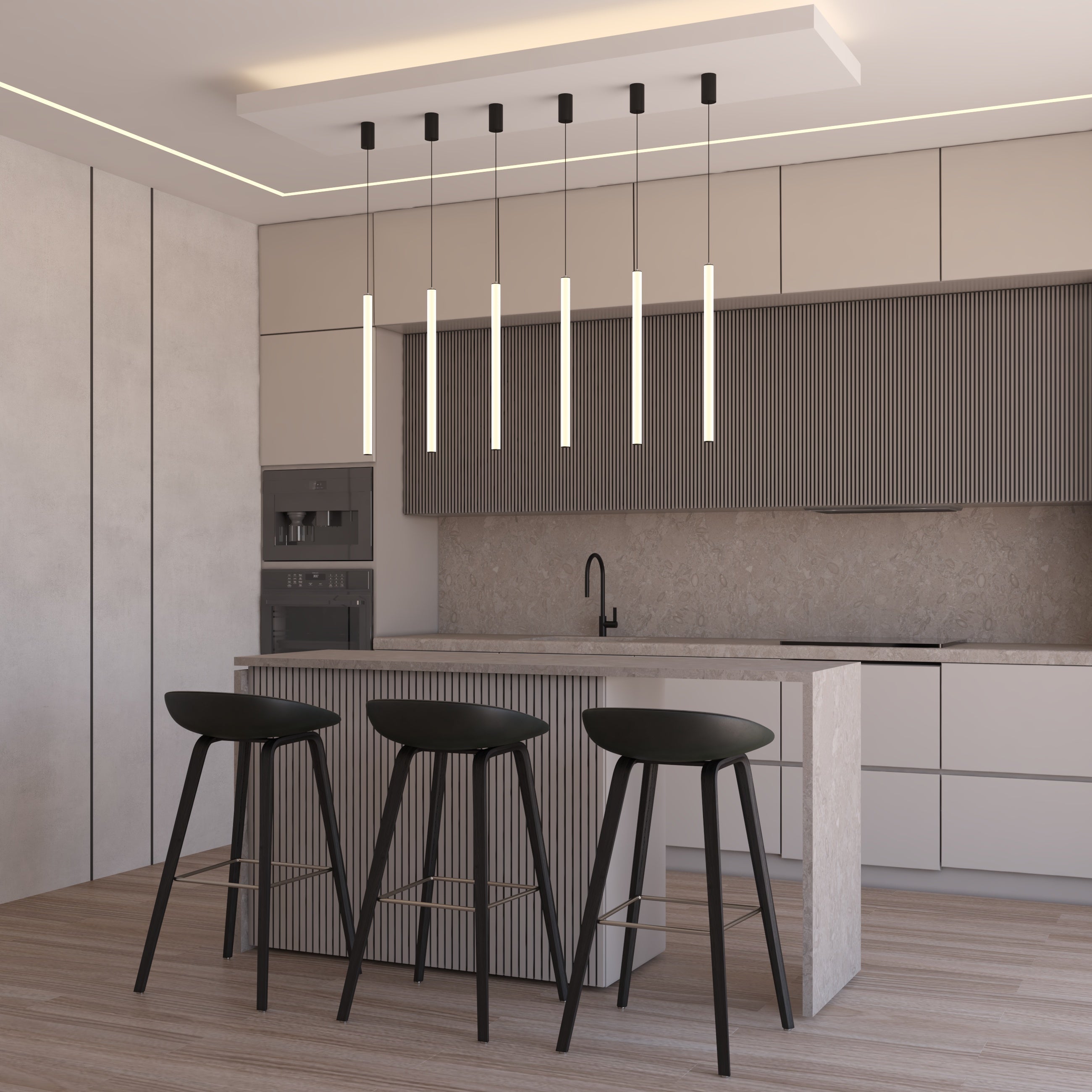Modern LED Pendant Light with Hanging Rods