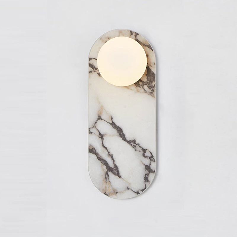 Italian Marble Wall Sconce with Opal Globes