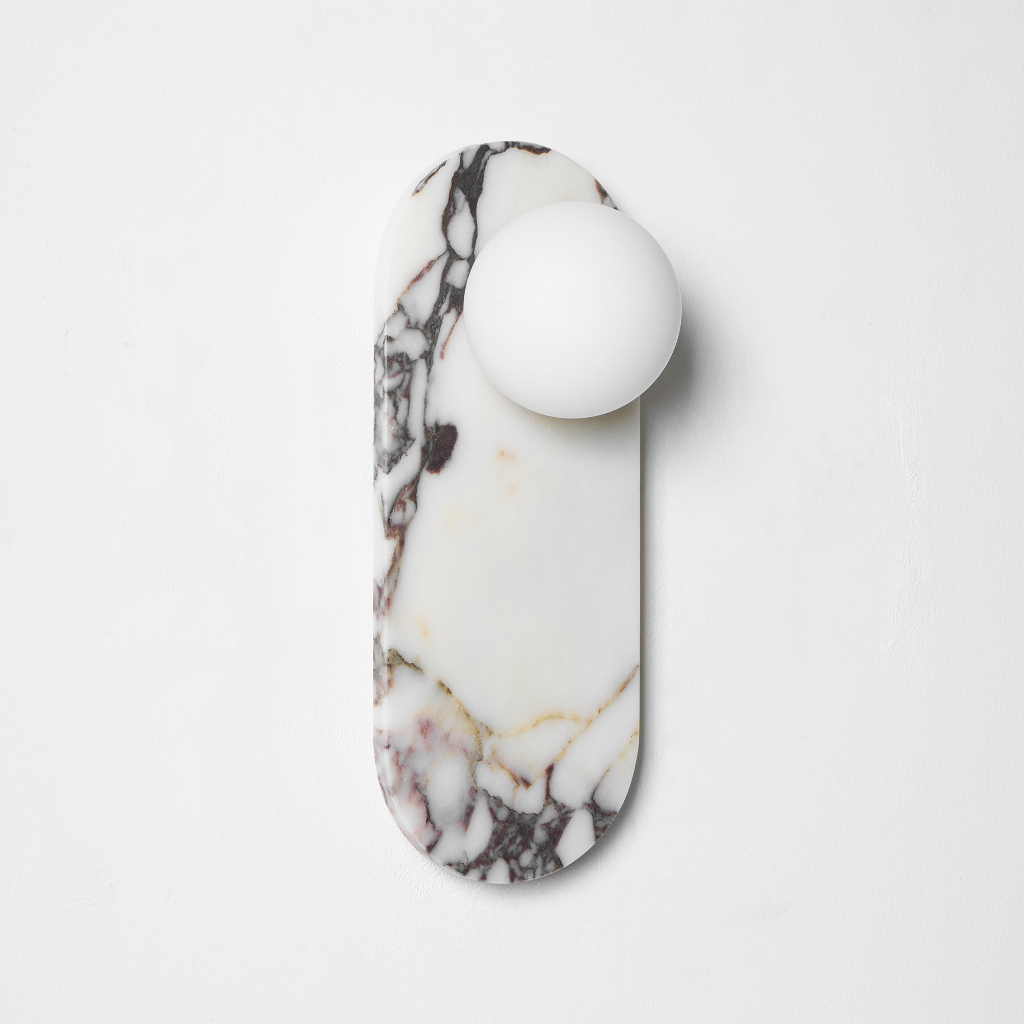 Italian Marble Wall Sconce with Opal Globes