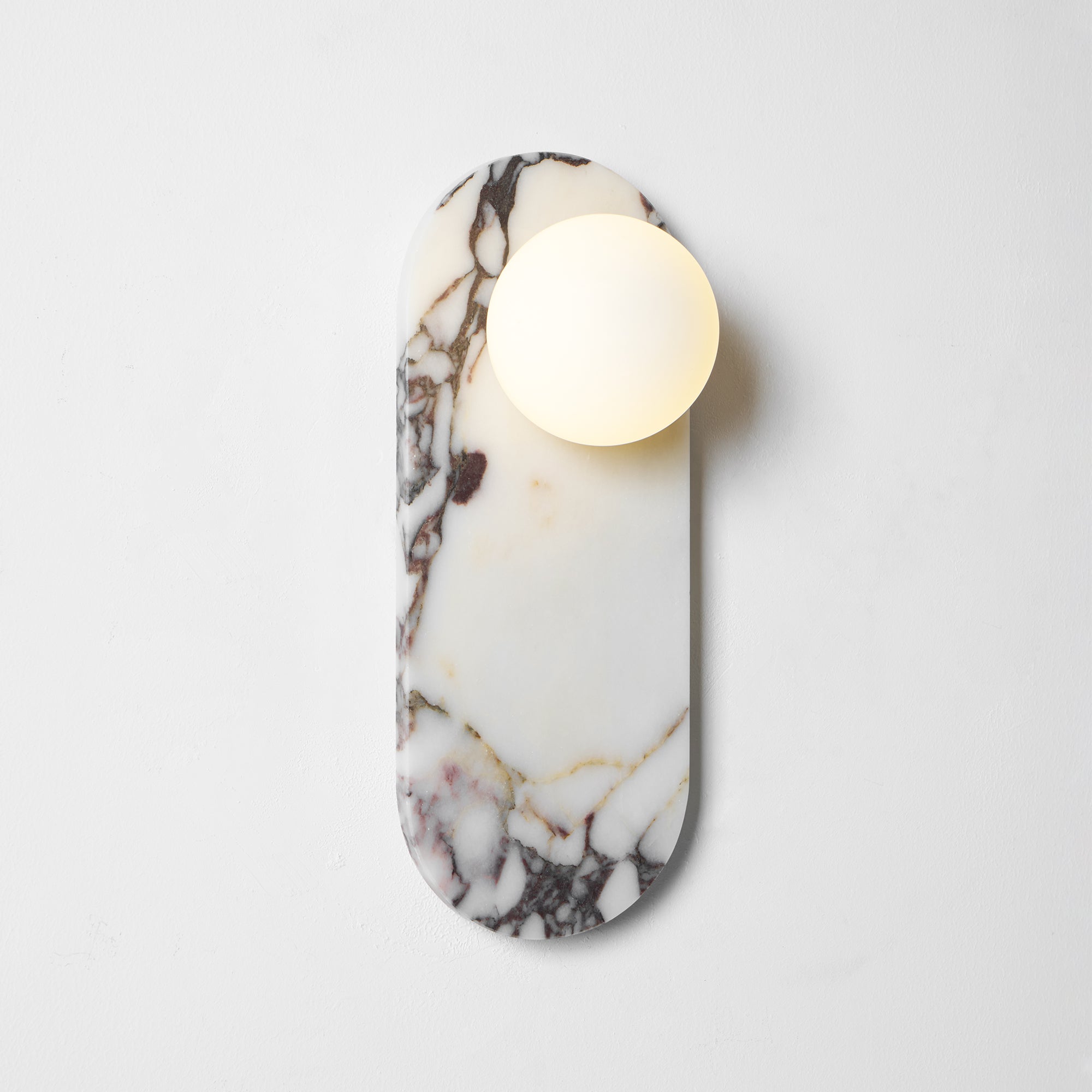 Italian Marble Wall Sconce with Opal Globes