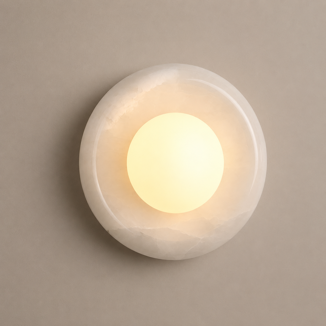 Natural Onyx Wall Sconce with Frosted Globe