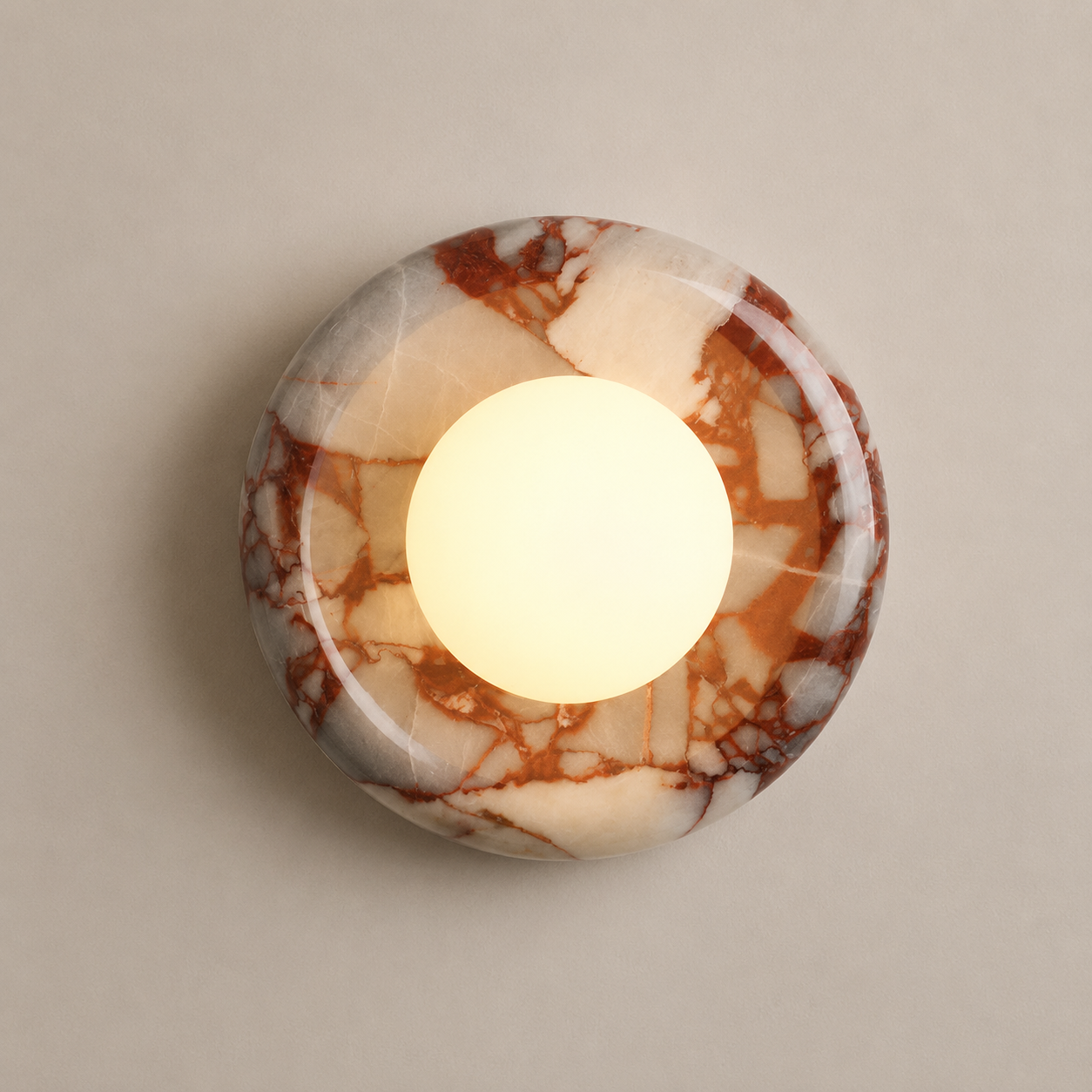 Natural Onyx Wall Sconce with Frosted Globe