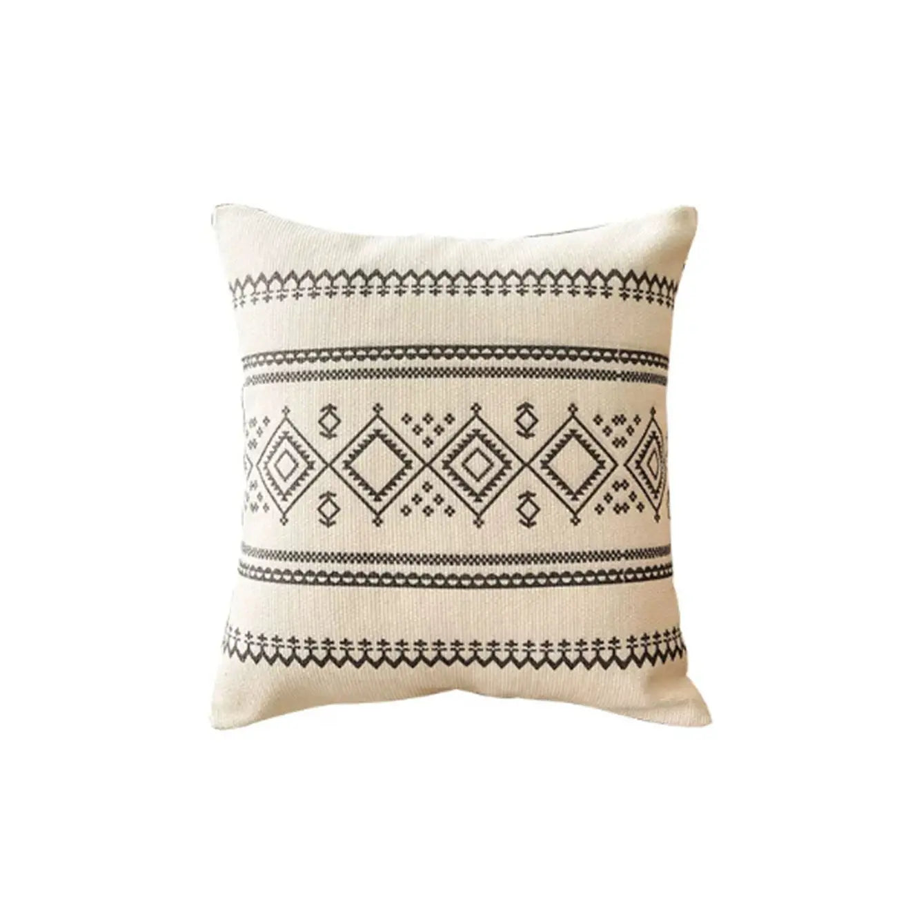 Neutral Boho Cotton Linen Pillow with Tassels
