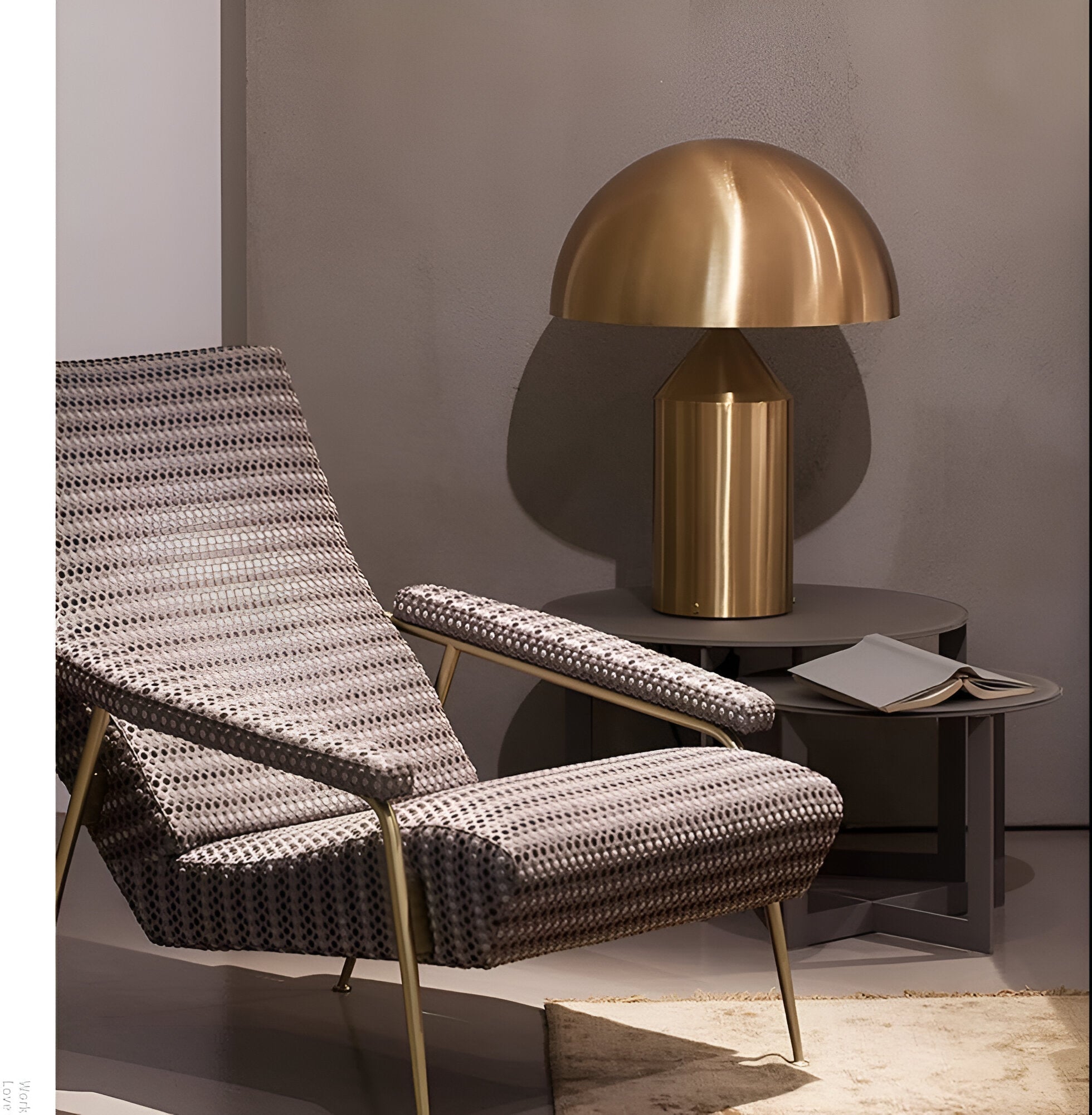 Nordic Brass Dome Table Lamp with 3 Lights