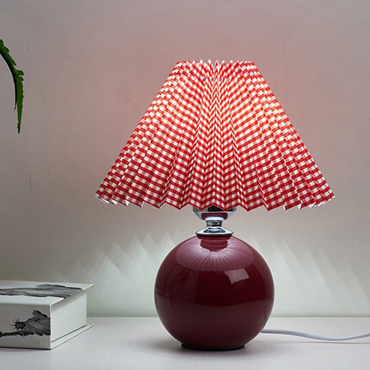 Nordic Ceramic Table Lamp with Pleated Shade