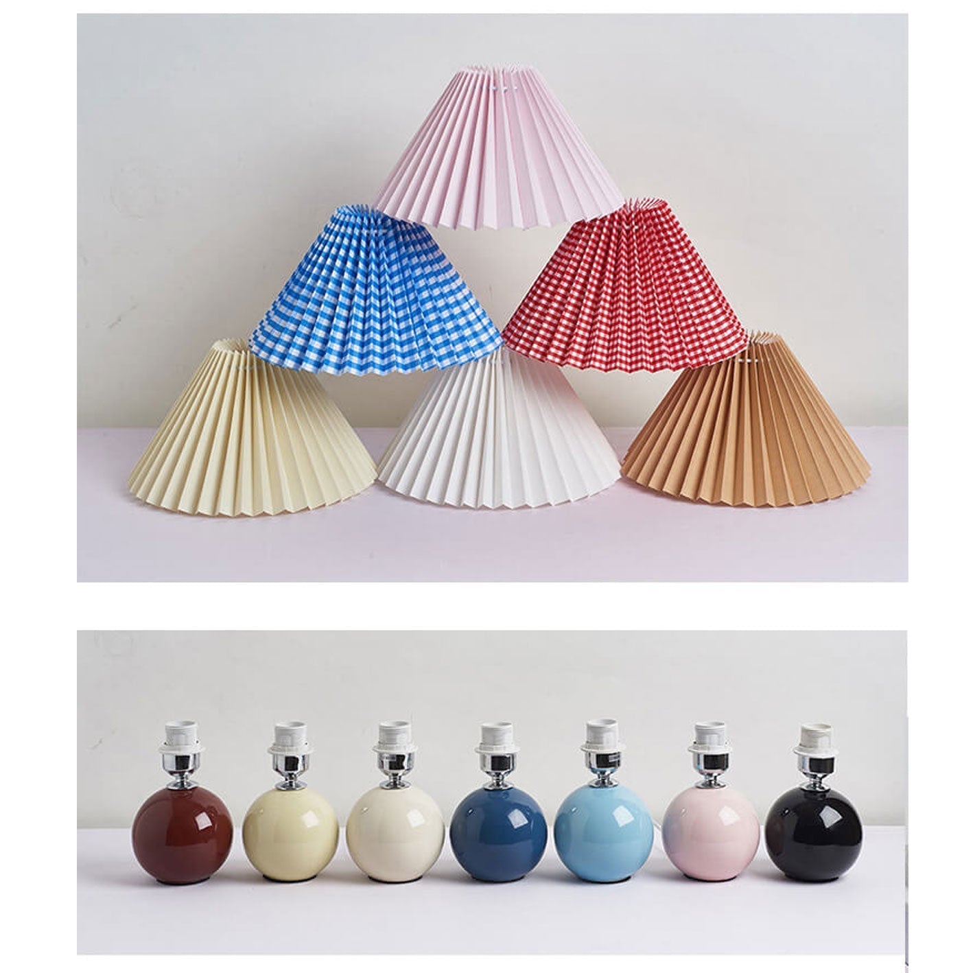 Nordic Ceramic Table Lamp with Pleated Shade