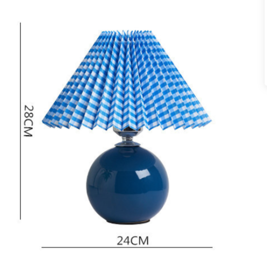 Nordic Ceramic Table Lamp with Pleated Shade
