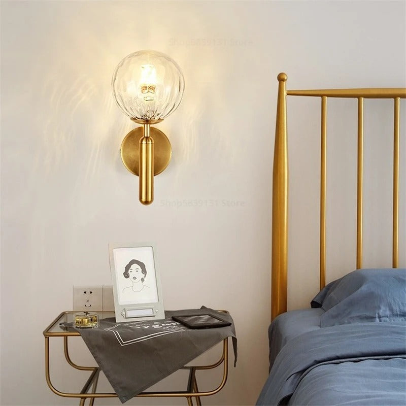 Nordic Glass Globe Wall Sconce with LED Light
