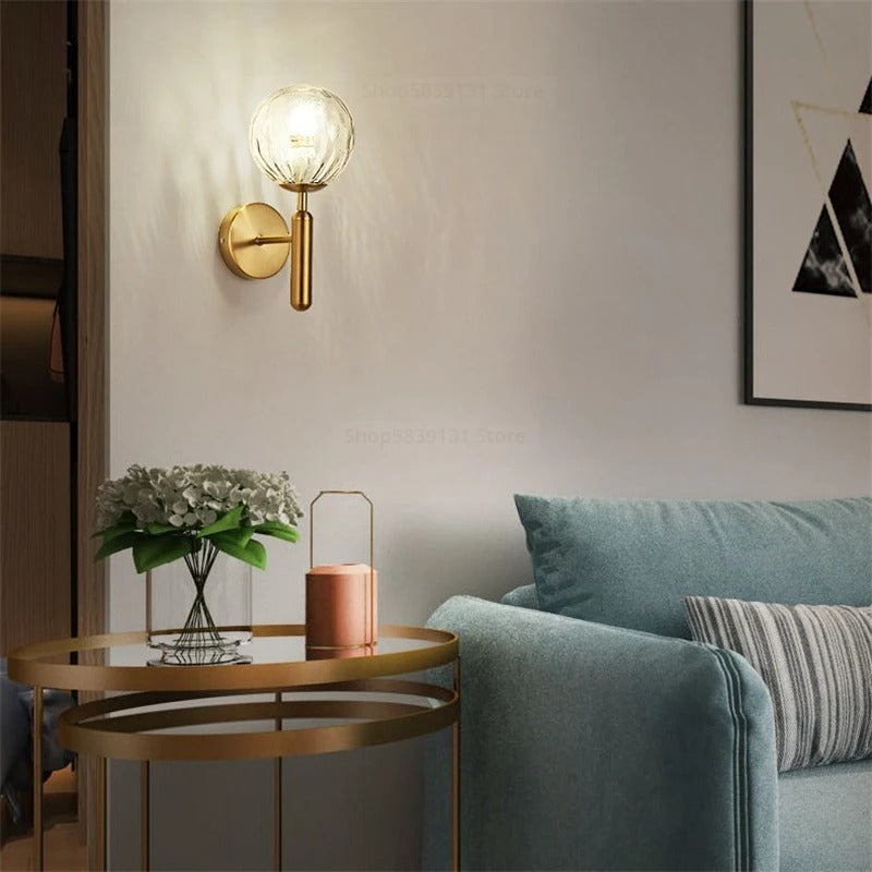 Nordic Glass Globe Wall Sconce with LED Light