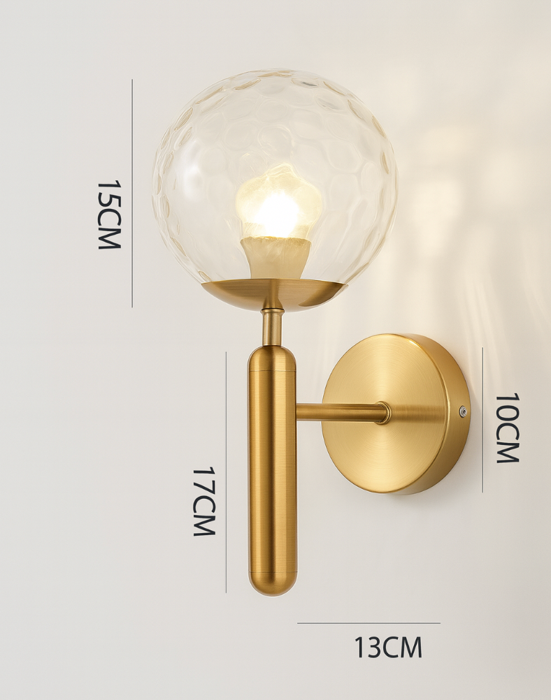 Nordic Glass Globe Wall Sconce with LED Light