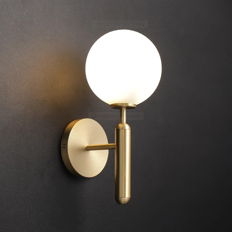 Nordic Glass Globe Wall Sconce with LED Light