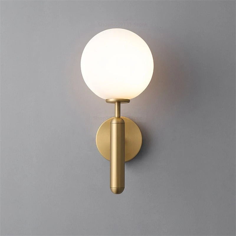 Nordic Glass Globe Wall Sconce with LED Light