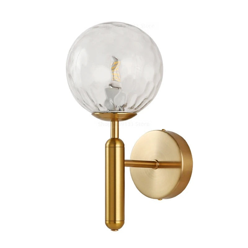 Nordic Glass Globe Wall Sconce with LED Light
