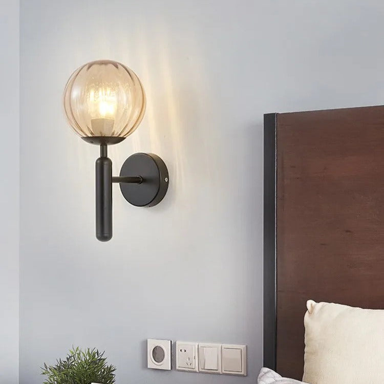 Nordic Glass Globe Wall Sconce with LED Light