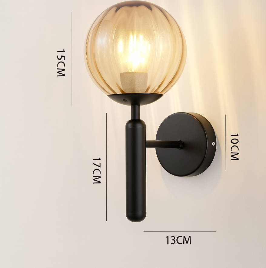 Nordic Glass Globe Wall Sconce with LED Light