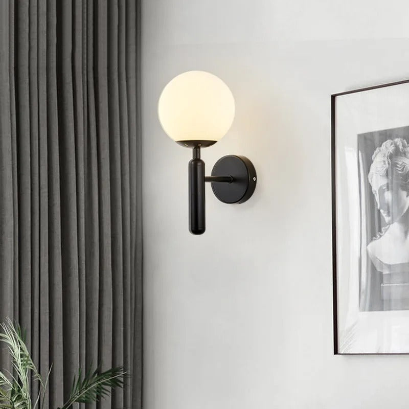 Nordic Glass Globe Wall Sconce with LED Light