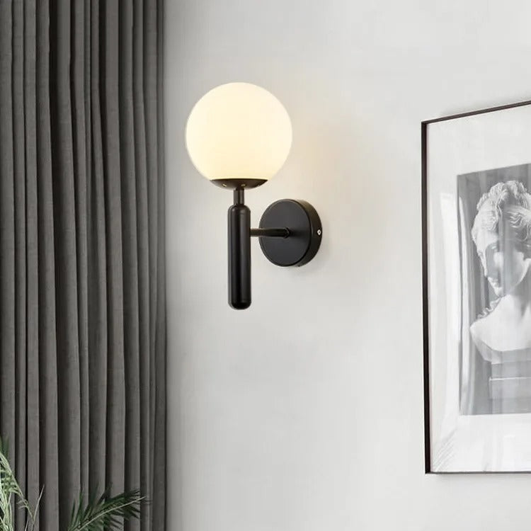 Nordic Glass Globe Wall Sconce with LED Light
