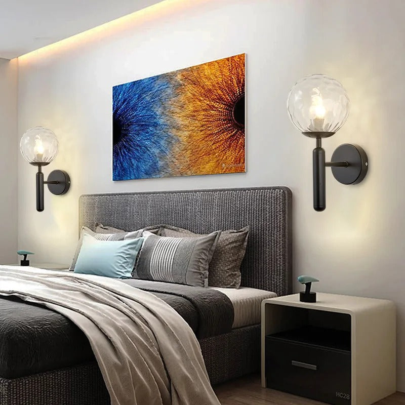 Nordic Glass Globe Wall Sconce with LED Light
