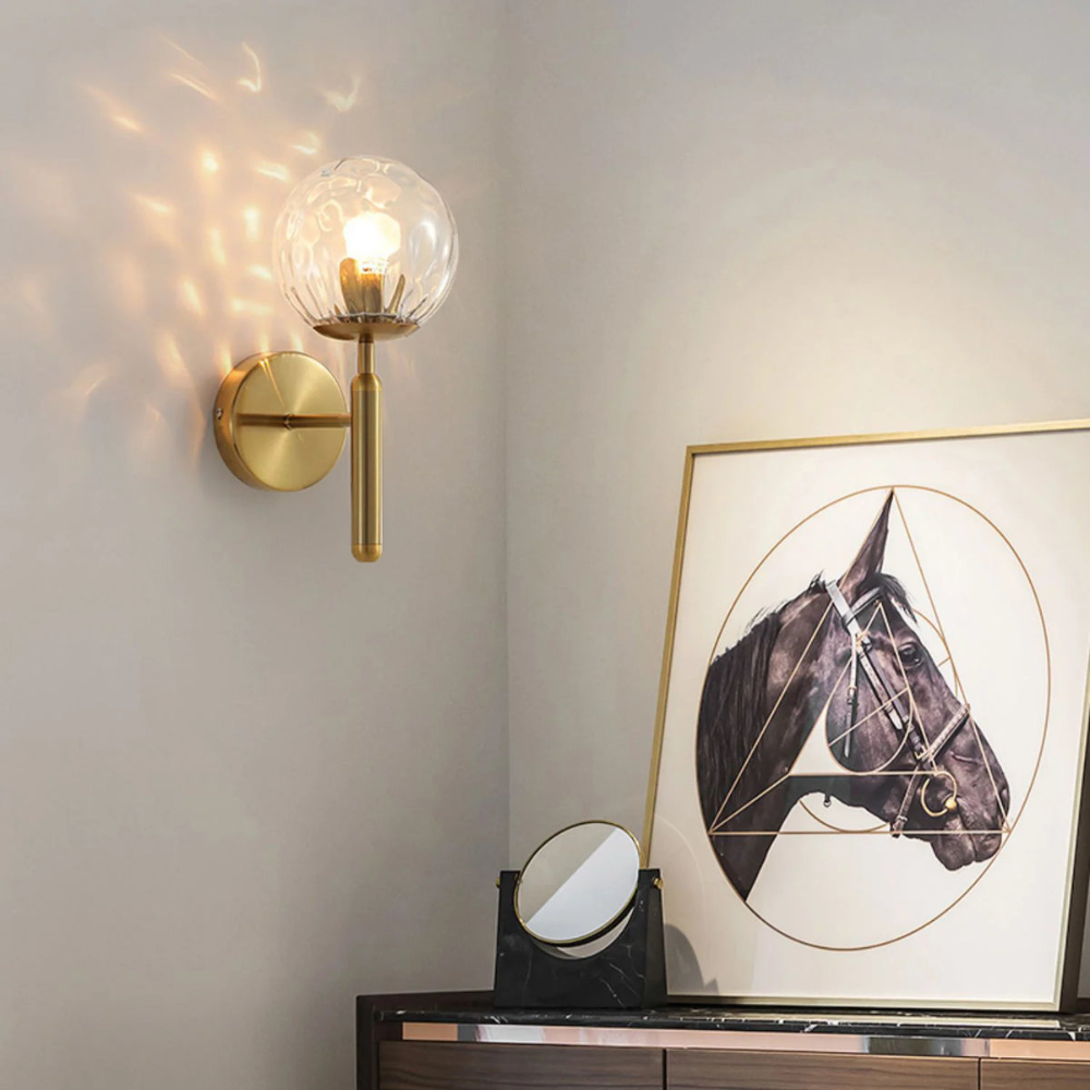 Nordic Glass Globe Wall Sconce with LED Light