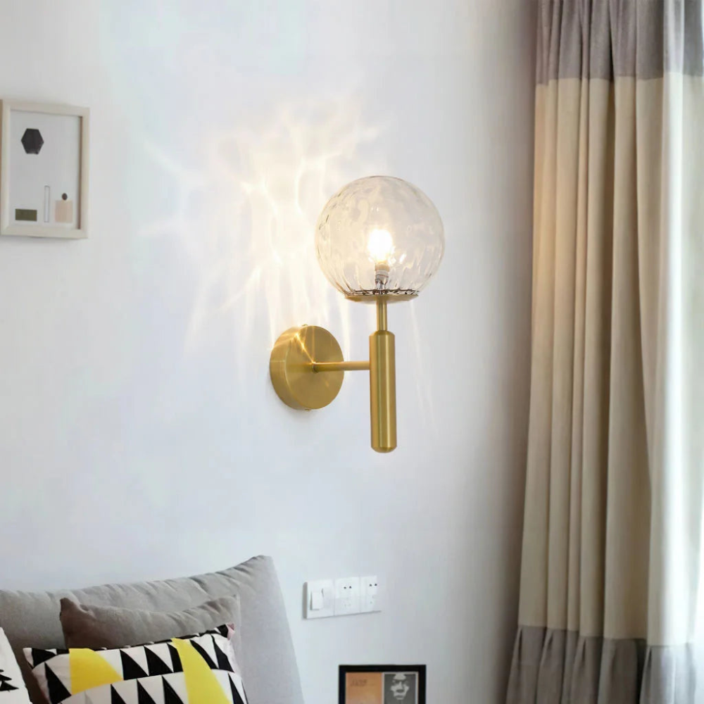 Nordic Glass Globe Wall Sconce with LED Light