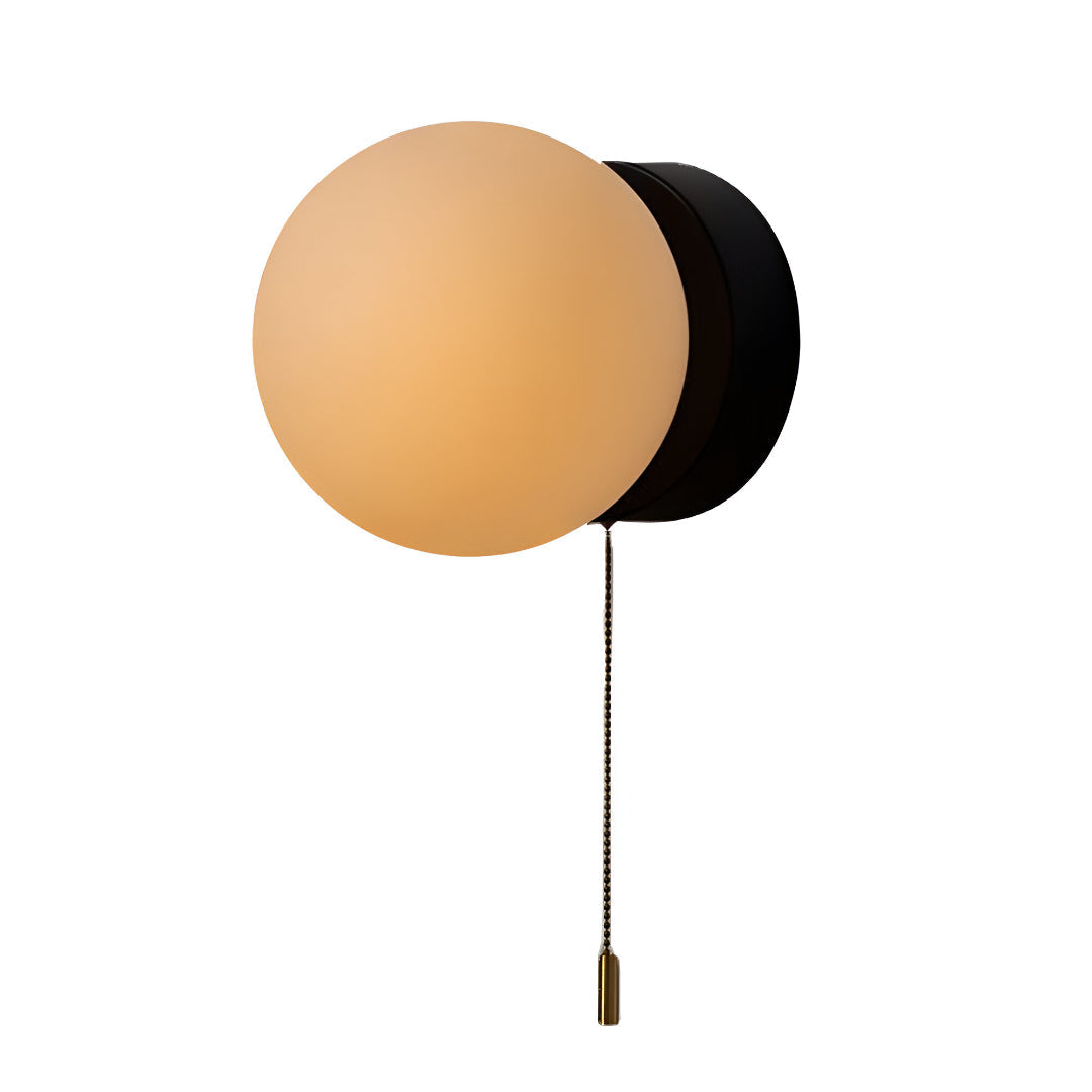 Nordic Glass Globe Wall Sconce with Pull Cord