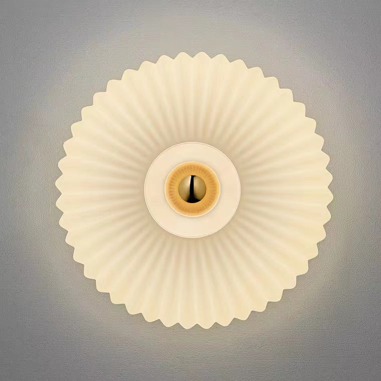 Nordic Ribbed Glass Round Wall Sconce Light
