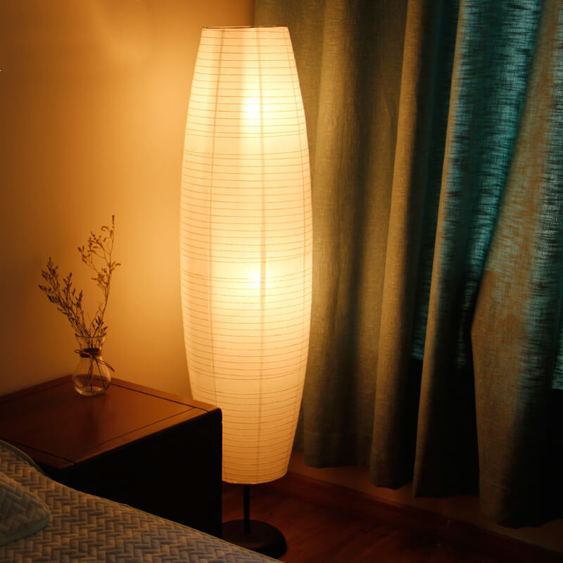 Nordic Rice Paper Floor Lamp with Dual Lights