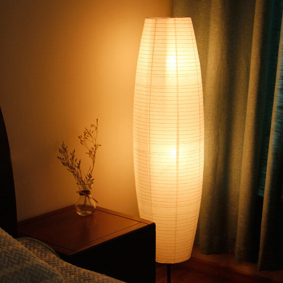 Nordic Rice Paper Floor Lamp with Dual Lights
