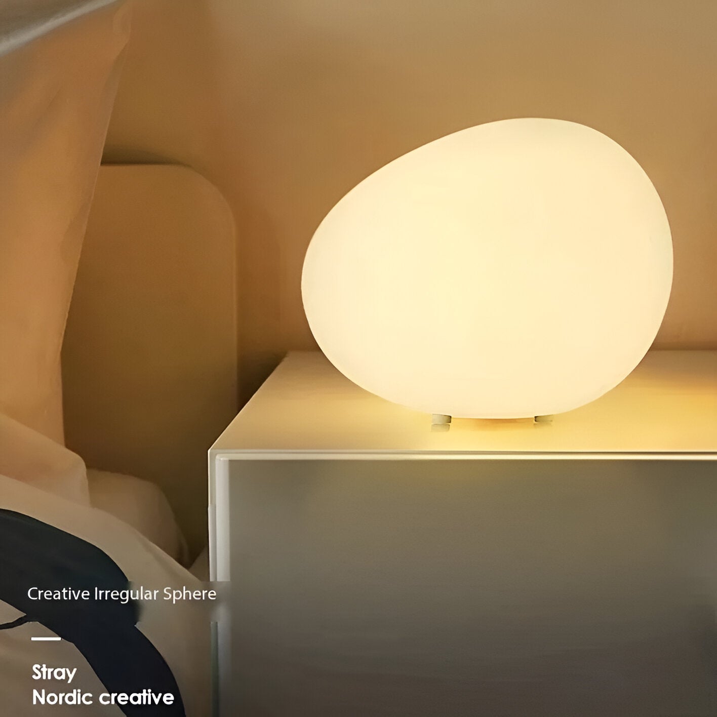 Nordic Stone Table Lamp with Soft LED Glow