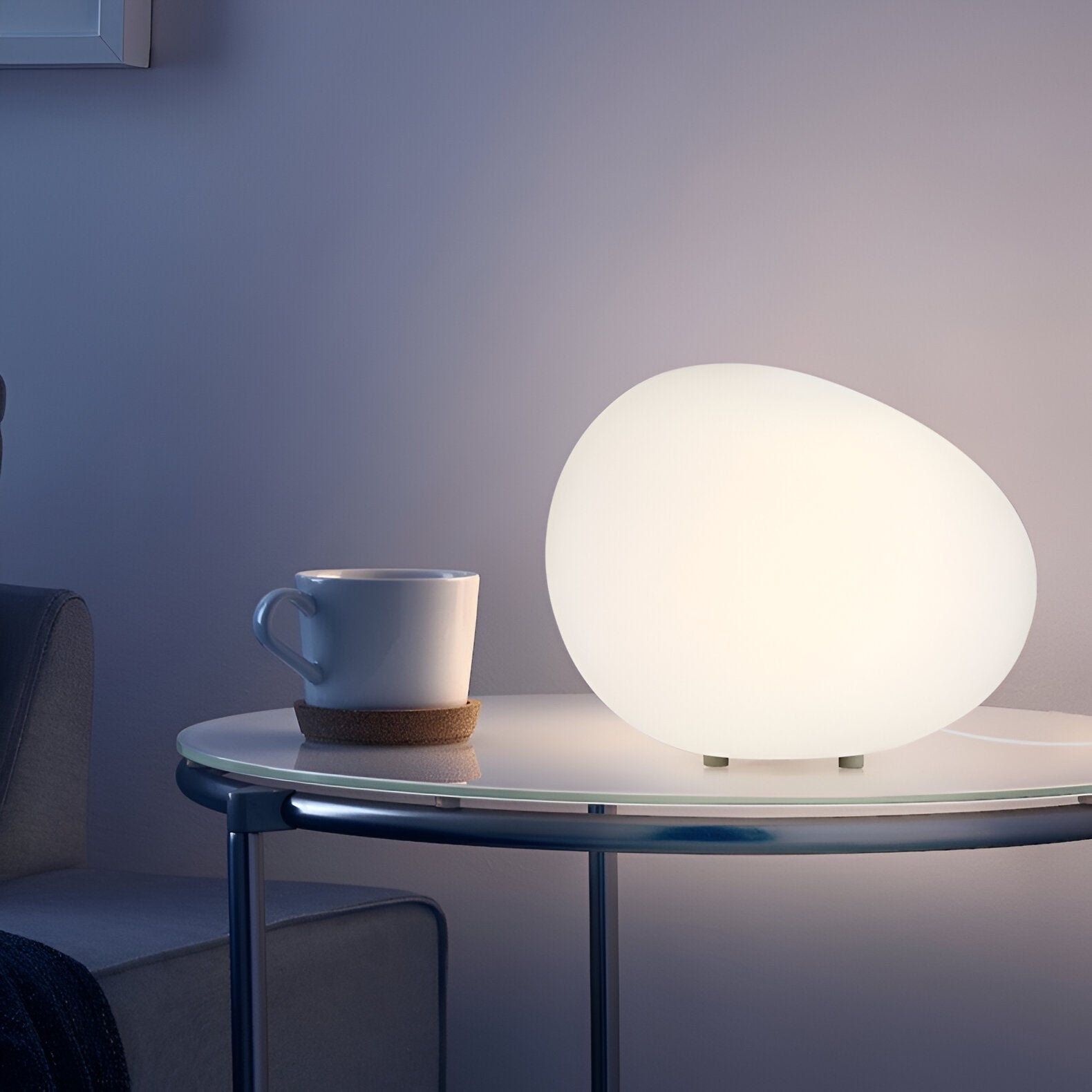 Nordic Stone Table Lamp with Soft LED Glow