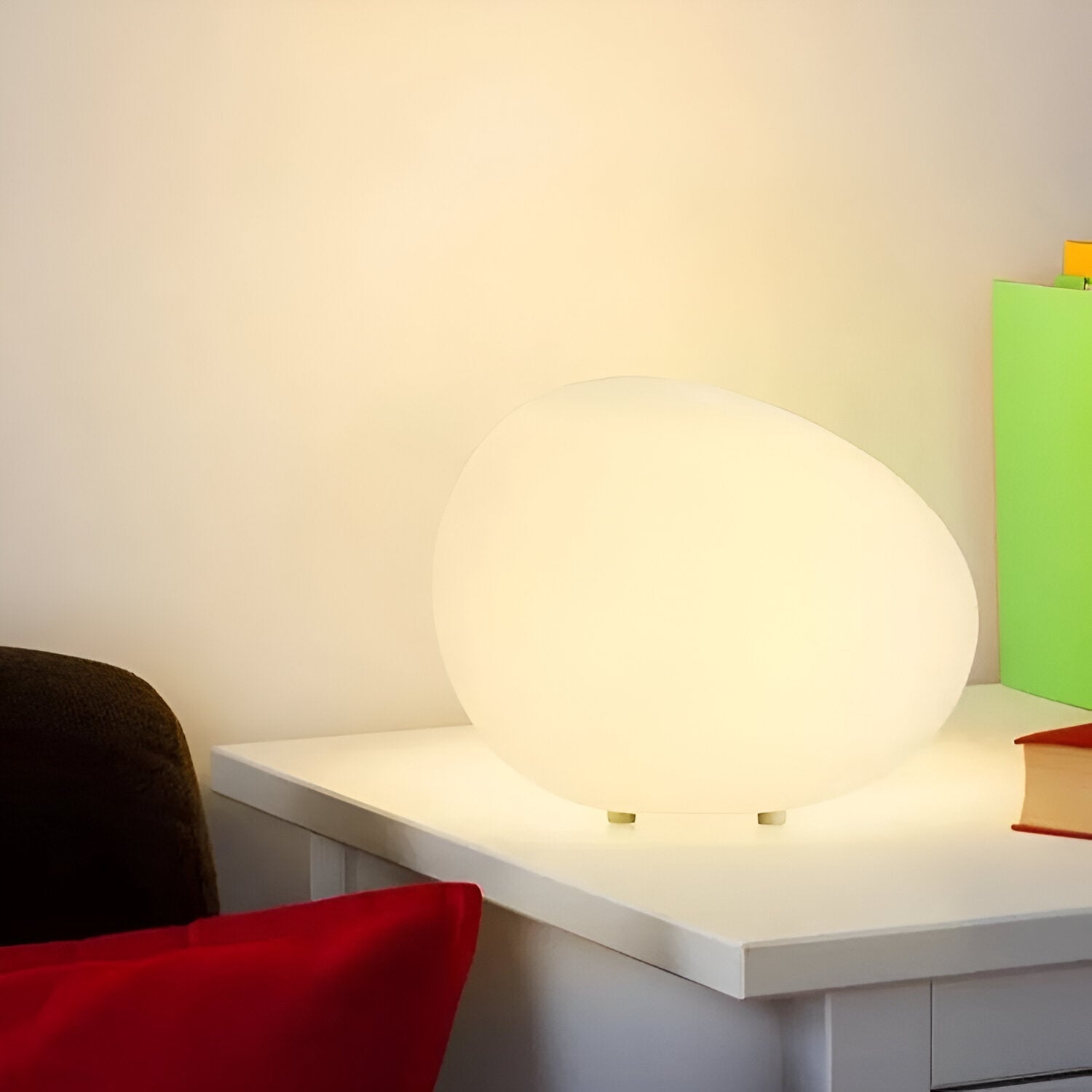 Nordic Stone Table Lamp with Soft LED Glow