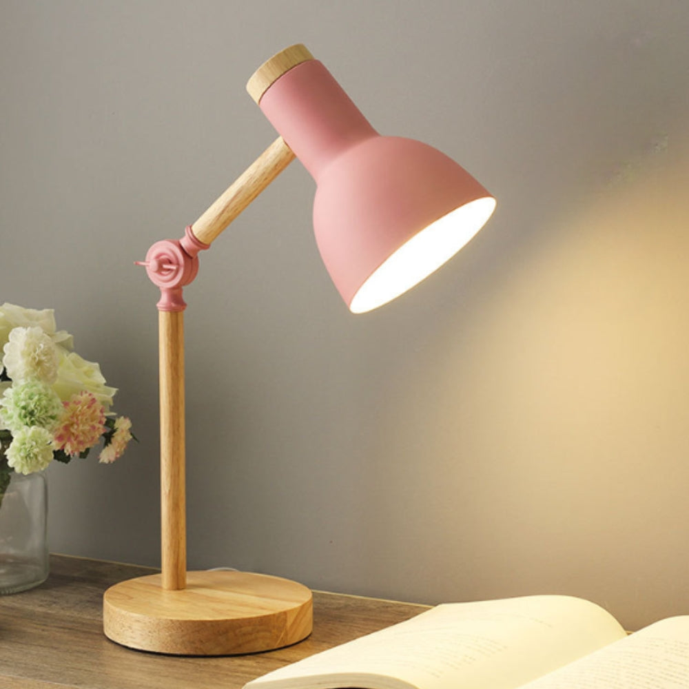 Nordic Wood Table Lamp with Adjustable Head