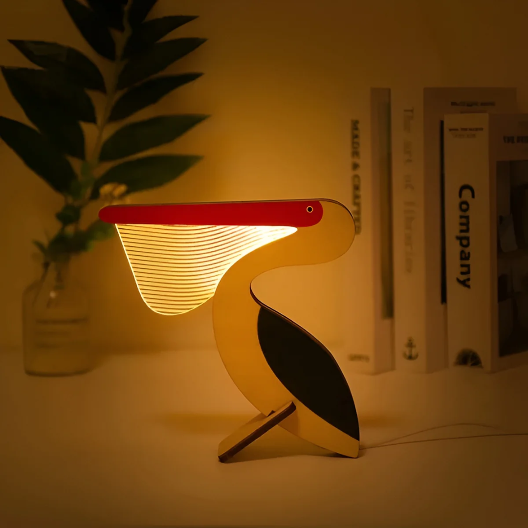 Nordic Wooden Animal Lamp with Warm LED Glow