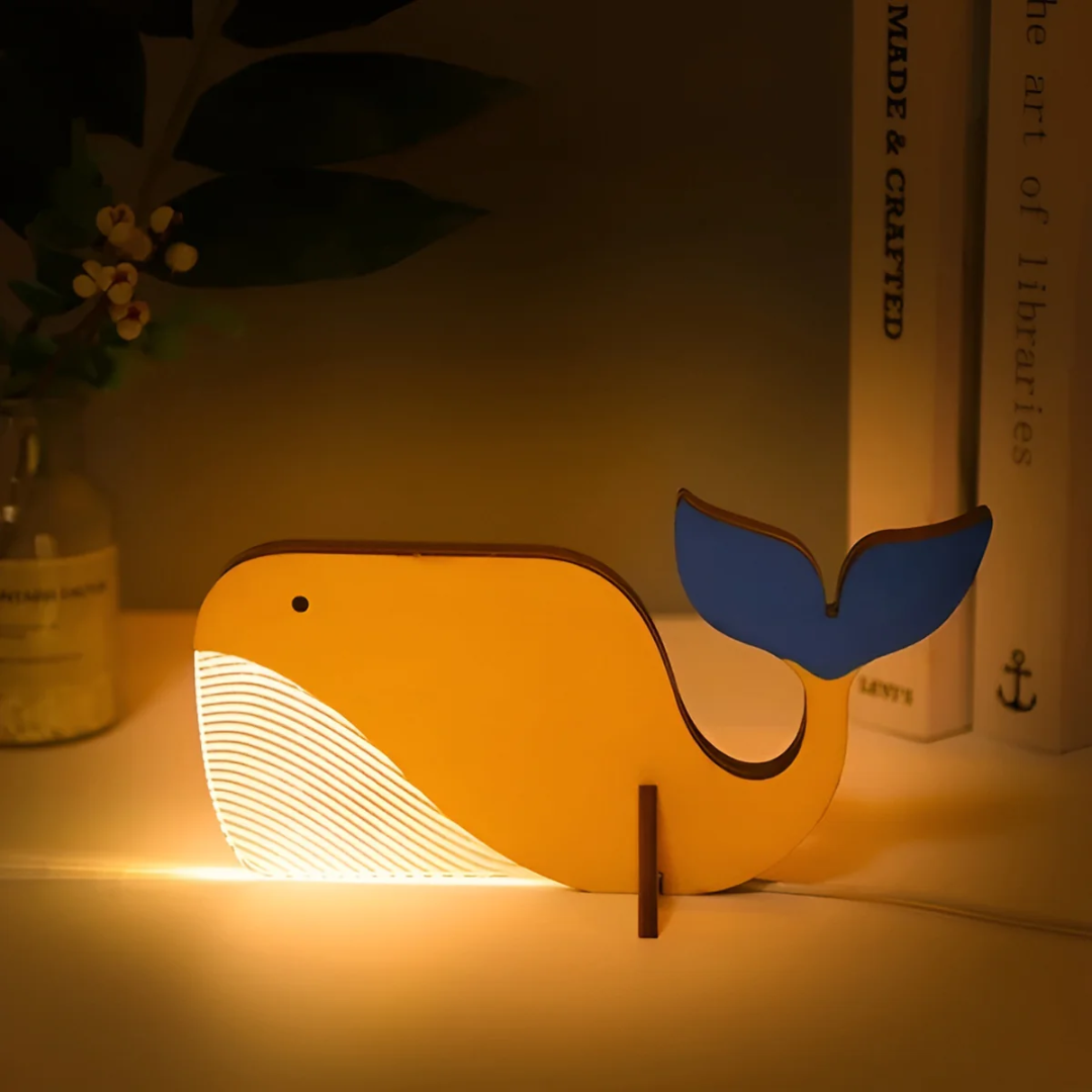 Nordic Wooden Animal Lamp with Warm LED Glow