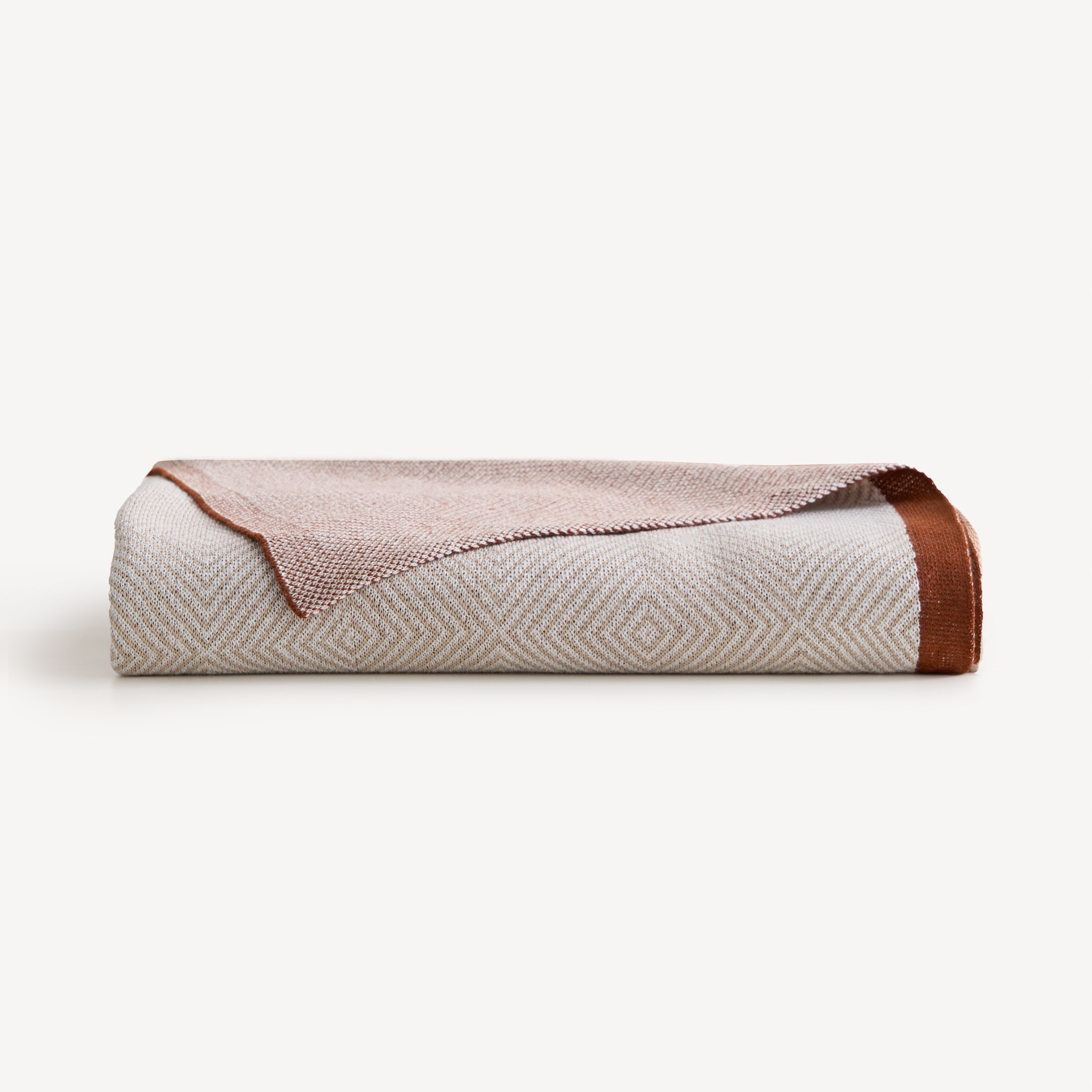 Nordic Woven Throw Blanket with Contrast Trim