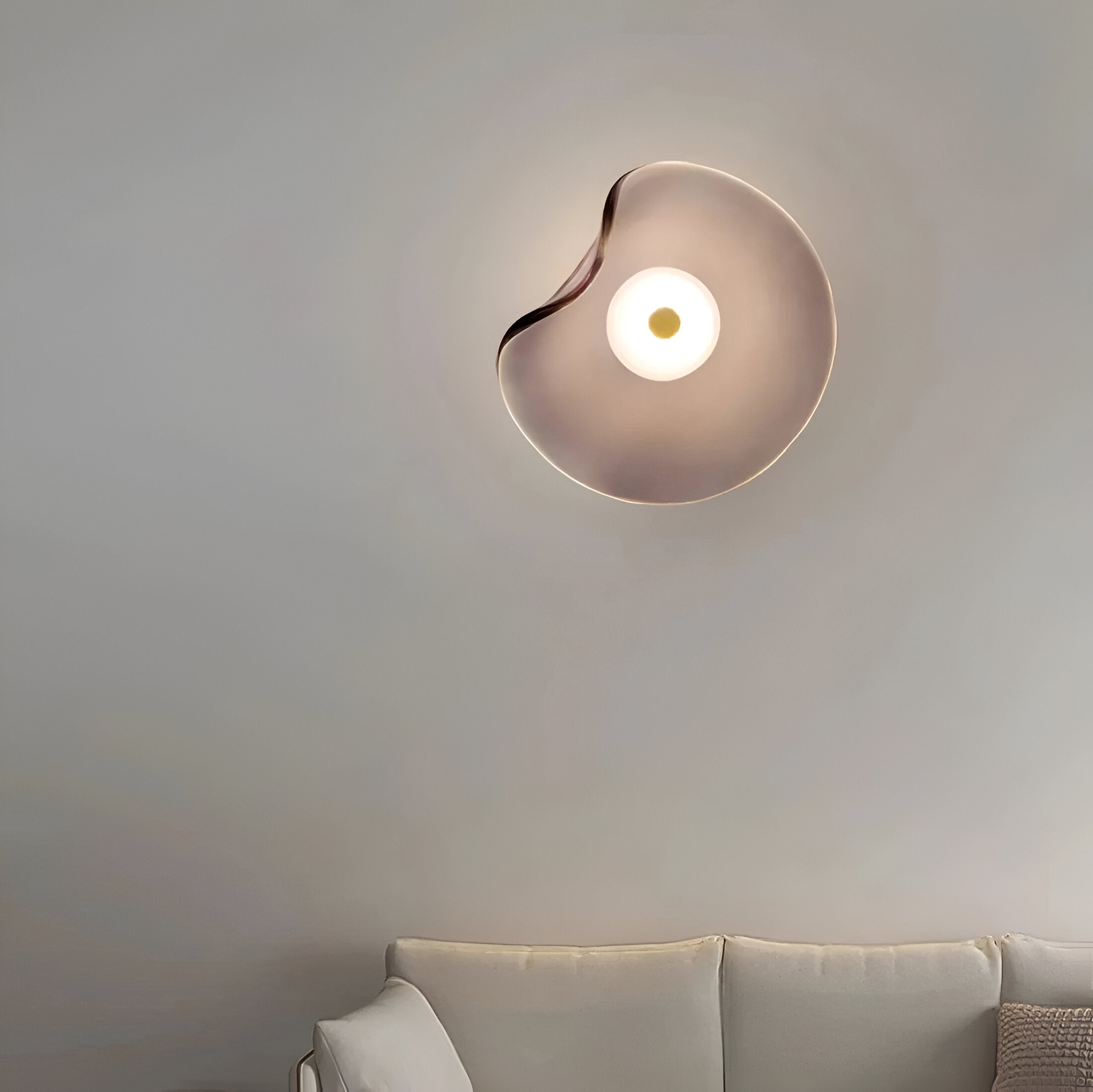Japandi Glass Wall Sconce with Curved Shade