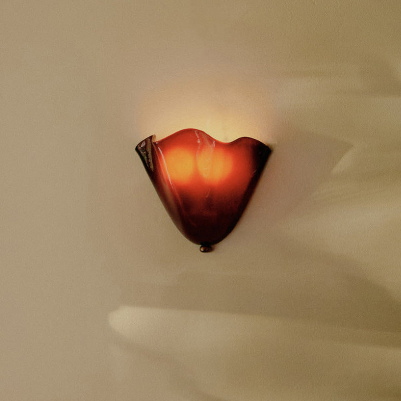 Retro Glass Shell Wall Sconce with LED Glow